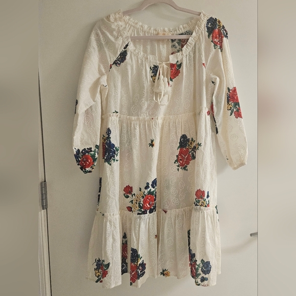 Tory Burch Floral Embroidered Ruffle Dress - Picture 4 of 11